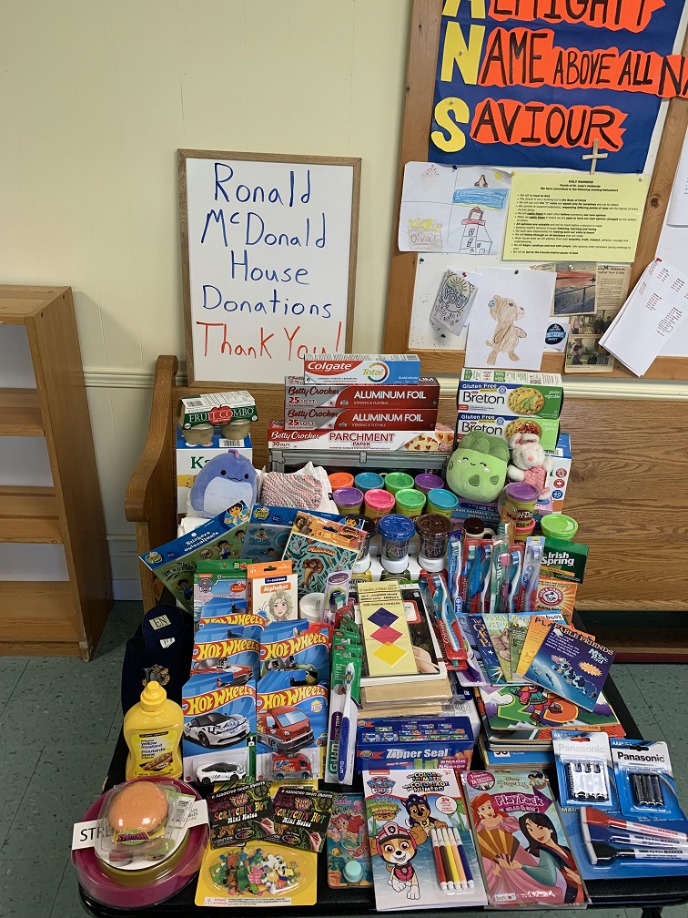 Our Parish held a campaign to collect donations for Ronald McDonald House based on items off of the Wish list. We collected several boxes of donations which were delivered at the end of July. Christy from Ronald McDonald House said 'What an amazing email to receive - These items will be so appreciated by our families.'